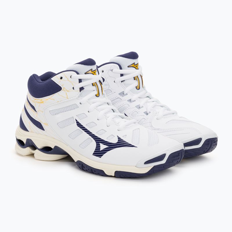 Scarpe da pallavolo da uomo Mizuno Wave Voltage Mid bianco/nastro blu/mp oro 5