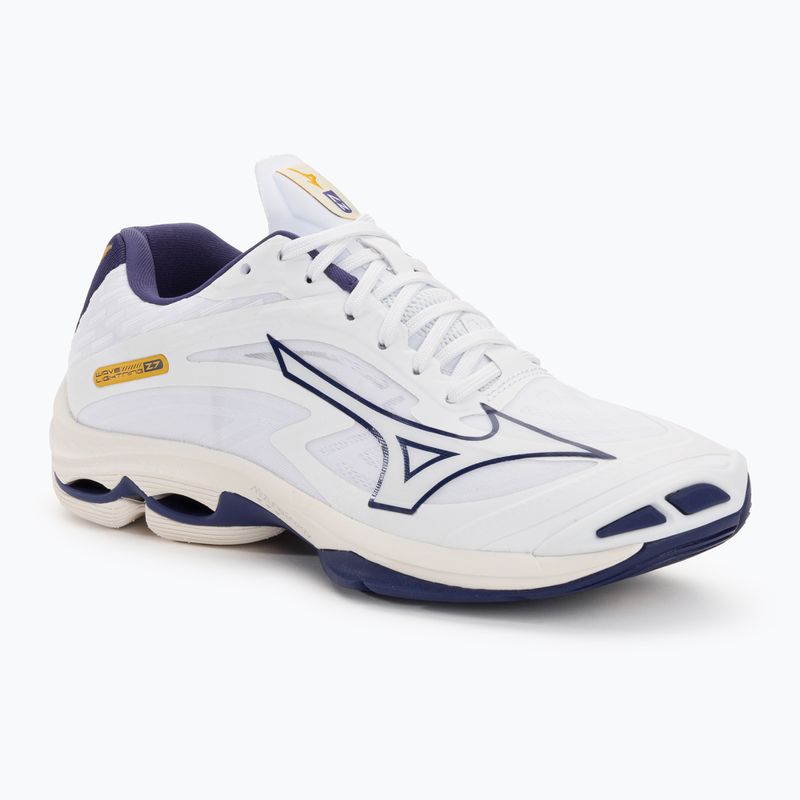 Scarpe da pallavolo da uomo Mizuno Wave Lightning Z7 bianco/nastro blu/mp oro