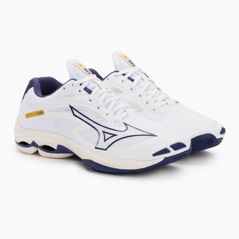 Scarpe da pallavolo da uomo Mizuno Wave Lightning Z7 bianco/nastro blu/mp oro 5