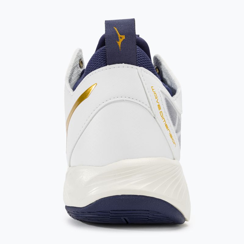 Scarpe da pallavolo Mizuno Wave Dimension Mid bianco/nastro blu/oro mp 6