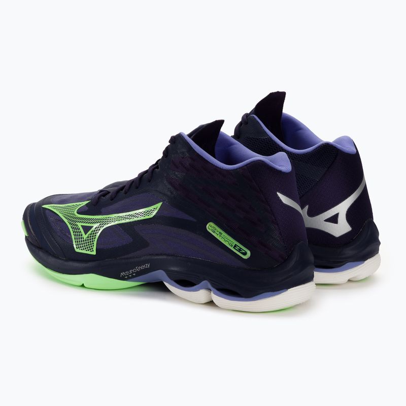 Scarpe da pallavolo da uomo Mizuno Wave Lightning Z7 Mid blu sera/verde tech/lolite 4