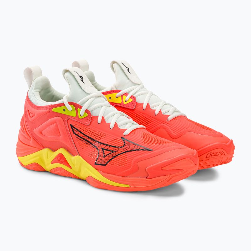 Scarpe da pallavolo da uomo Mizuno Wave Momentum 3 neon flame/nero/bolt2 neon 5