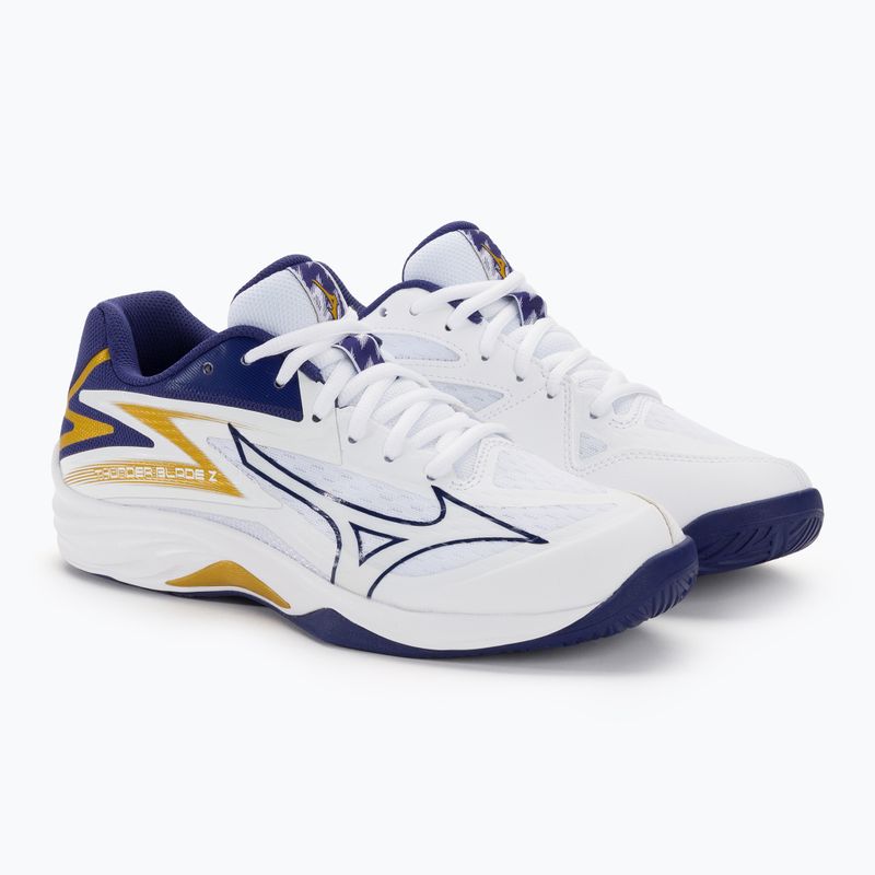 Scarpe da pallavolo da uomo Mizuno Thunder Blade Z bianco/nastro blu/mp oro 5