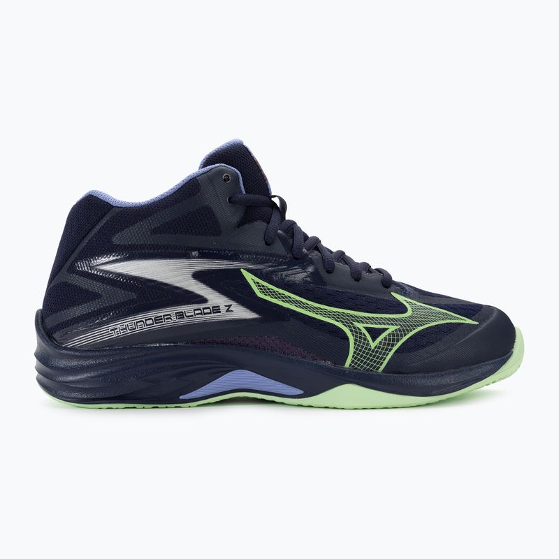 Scarpe da pallavolo da uomo Mizuno Thunder Blade Z Mid blu sera/verde tech/lolite 2