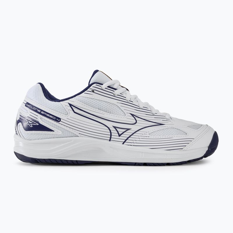 Scarpe da pallavolo da uomo Mizuno Cyclone Speed 4 bianco/blueribbon/mp gold 2