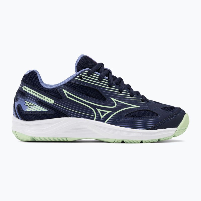 Scarpe da pallavolo Mizuno Cyclone Speed 4 Jr per bambini eblue/tech green/lolite 2