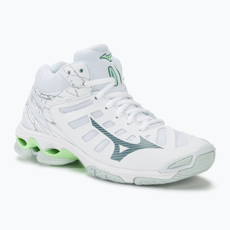 Scarpe da pallavolo da donna Mizuno Wave Voltage Mid bianco/glacial ridge/patina green