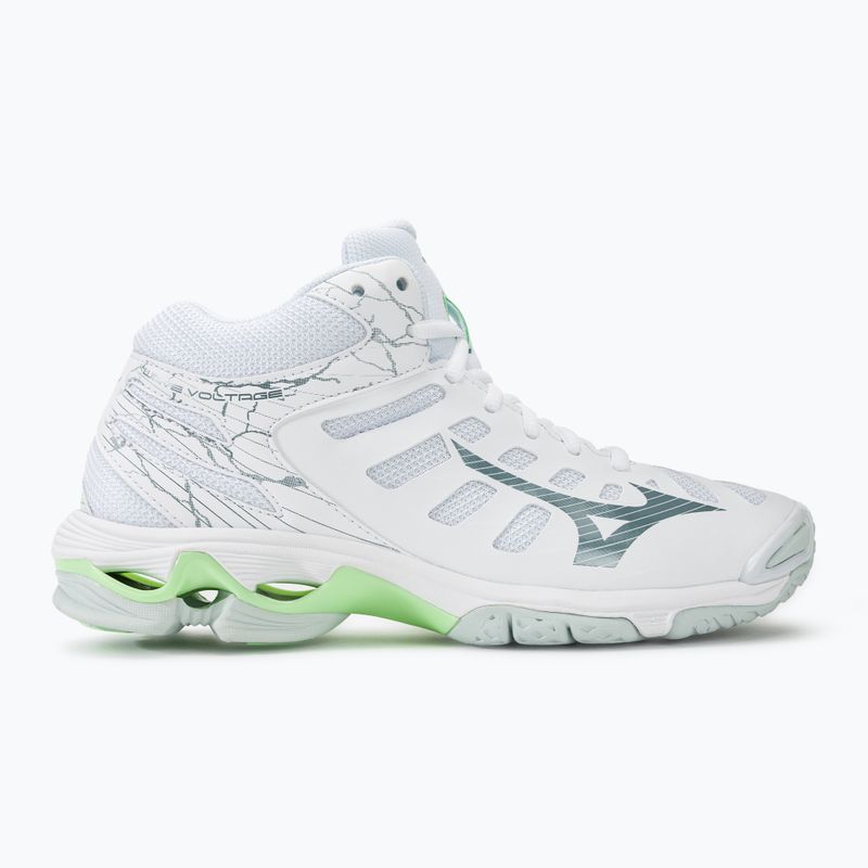 Scarpe da pallavolo da donna Mizuno Wave Voltage Mid bianco/glacial ridge/patina green 2