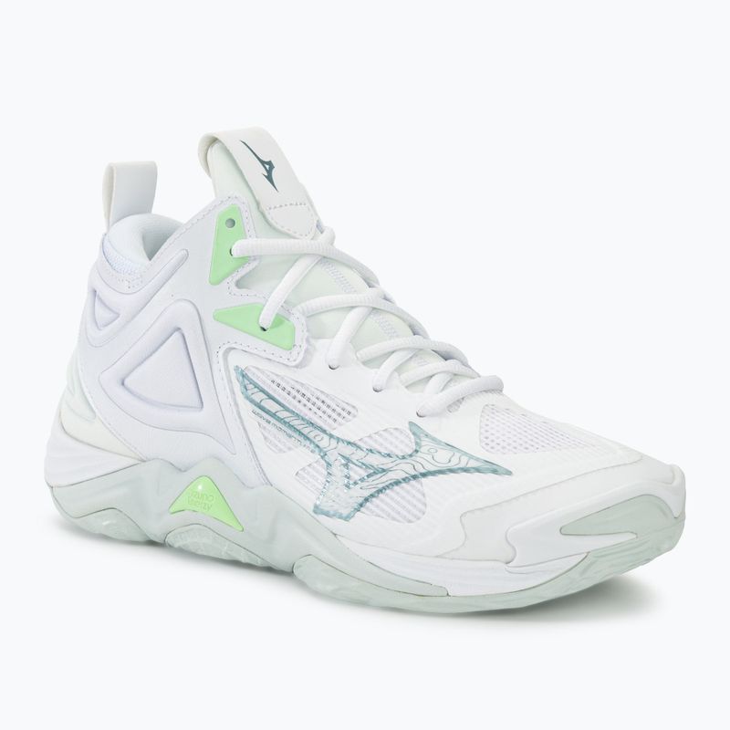 Scarpe da pallavolo donna Mizuno Wave Momentum 3 Mid bianco/glaciale/verde