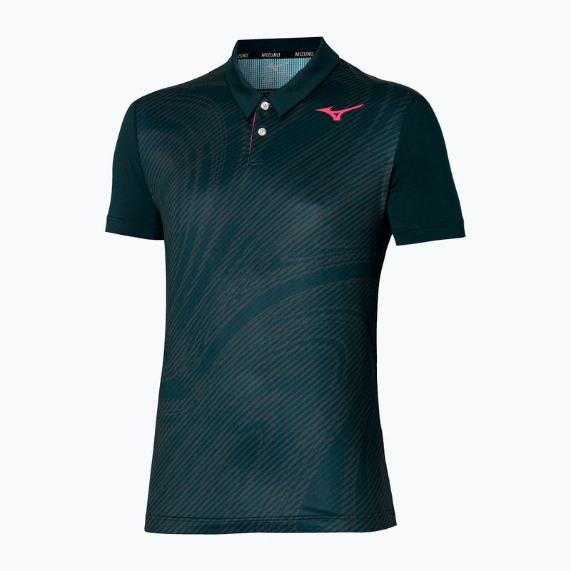 Polo da tennis da uomo Mizuno Charge Shadow Polo nero