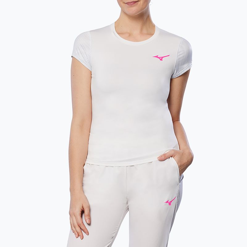 Maglietta da tennis da donna Mizuno Charge Printed Tee bianco