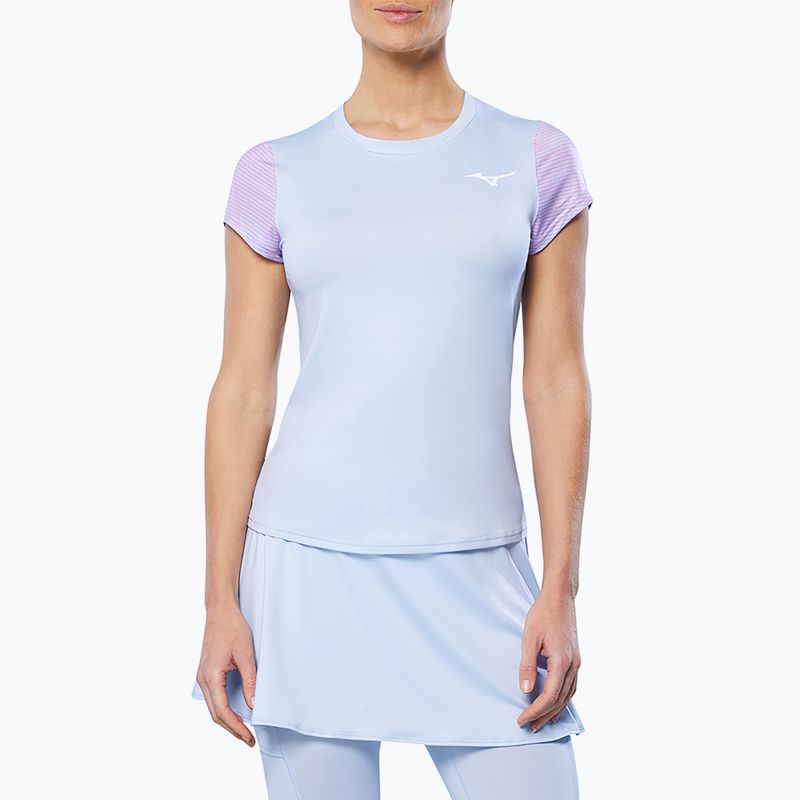 Maglietta da tennis da donna Mizuno Charge Printed Tee blu alogeno