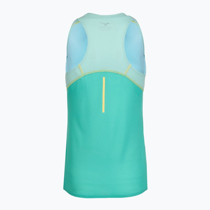 Canotta running donna Mizuno Aero Tank blu turchese 2