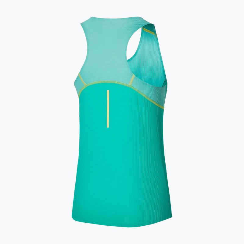 Canotta running donna Mizuno Aero Tank blu turchese 2