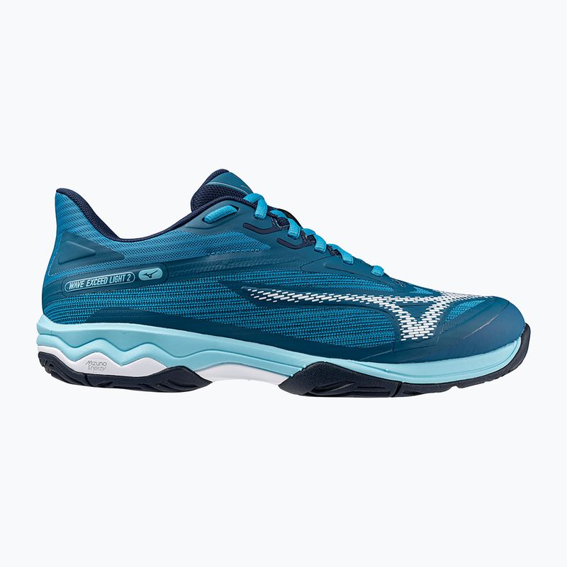 Scarpe da tennis da uomo Mizuno Wave Exceed Light 2 AC blu marocchino / bianco / bluejay 8