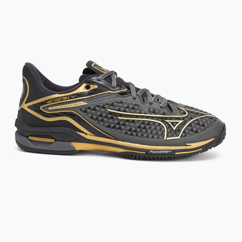 Scarpe da tennis da uomo Mizuno Wave Exceed Tour 6 AC iron gate/oro/nero 2