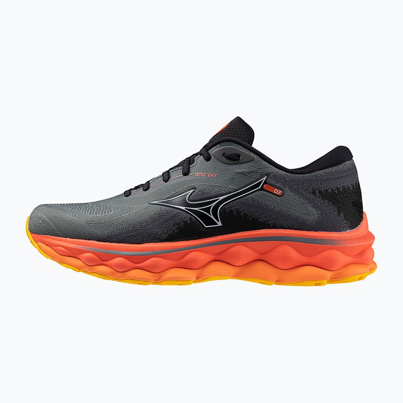 Scarpe da corsa da uomo Mizuno Wave Sky 7 turbolenza/nickel/corallo caldo 4
