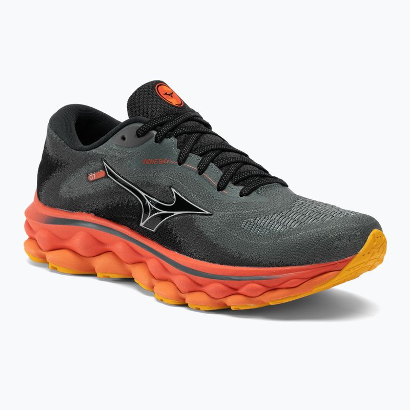 Scarpe da corsa da uomo Mizuno Wave Sky 7 turbolenza/nickel/corallo caldo