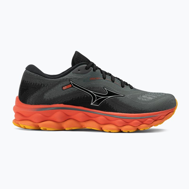 Scarpe da corsa da uomo Mizuno Wave Sky 7 turbolenza/nickel/corallo caldo 2