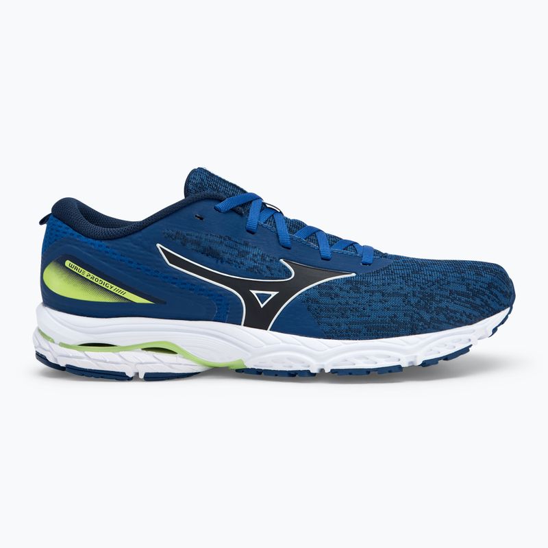 Scarpe da corsa da uomo Mizuno Wave Prodigy 5 navy peony/ bianco/ verde brillante 2