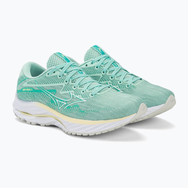 Scarpe da corsa da donna Mizuno Wave Rider 27 blu uovo/bianco/fiore d'arancio 5