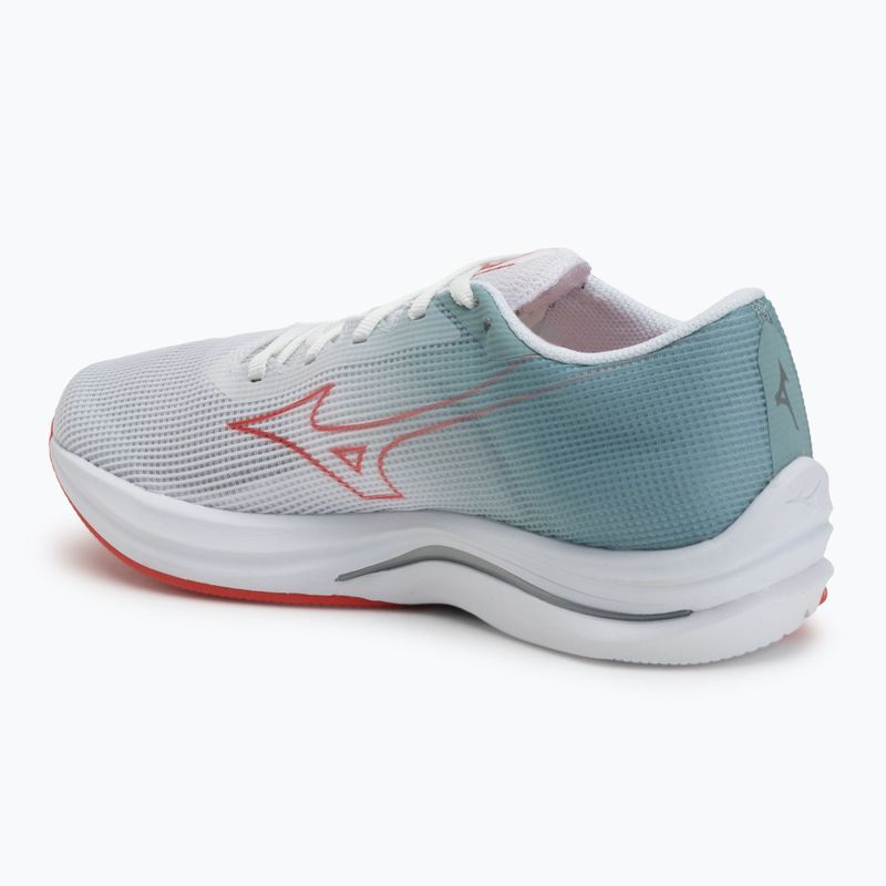 Scarpe da corsa da donna Mizuno Wave Rebellion Sonic 2 fiume bianco/cayenne/nebbia grigia 3