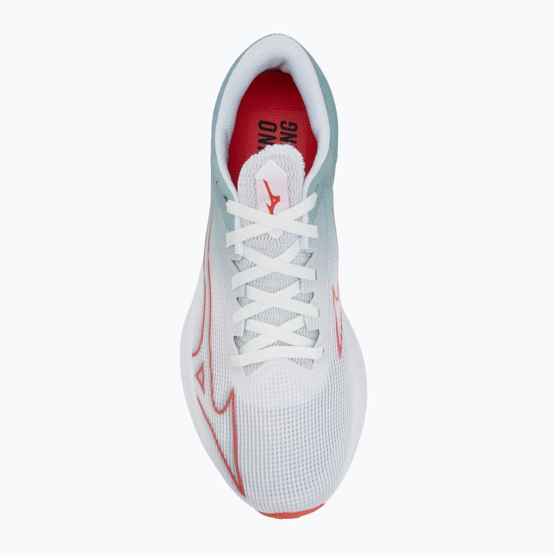 Scarpe da corsa da donna Mizuno Wave Rebellion Sonic 2 fiume bianco/cayenne/nebbia grigia 5