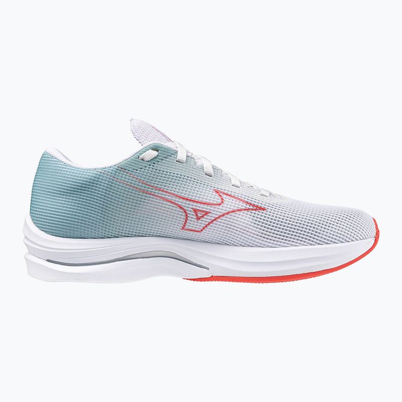 Scarpe da corsa da donna Mizuno Wave Rebellion Sonic 2 fiume bianco/cayenne/nebbia grigia 2