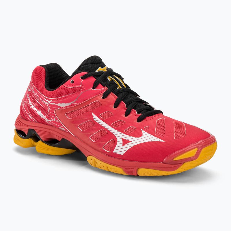 Scarpe da pallavolo da uomo Mizuno Wave Voltage rosso radioso/bianco/carota