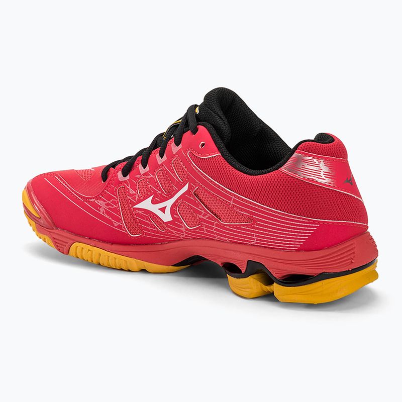 Scarpe da pallavolo da uomo Mizuno Wave Voltage rosso radioso/bianco/carota 3