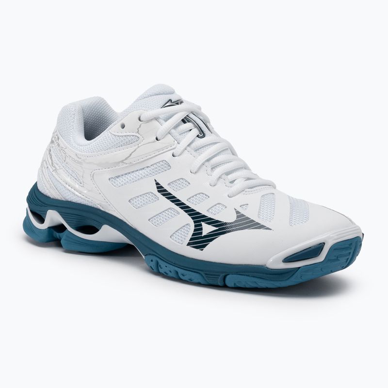 Scarpe da pallavolo da uomo Mizuno Wave Voltage bianco/blu marina/argento