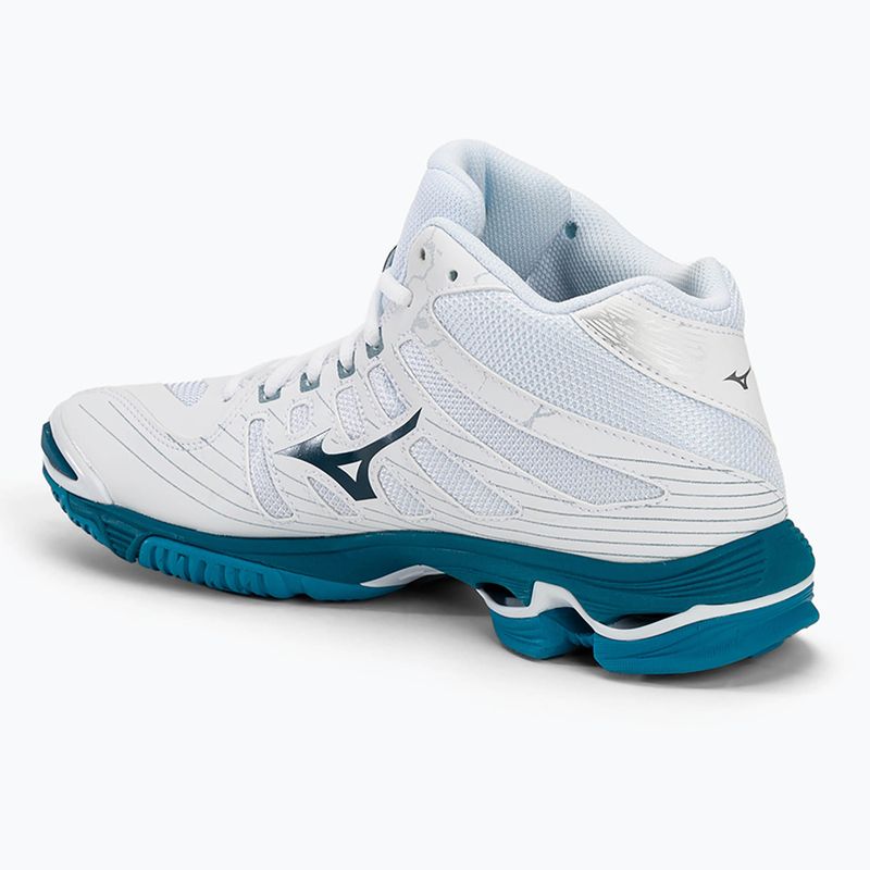 Scarpe da pallavolo da uomo Mizuno Wave Mid Voltage bianco/blu marina/argento 3