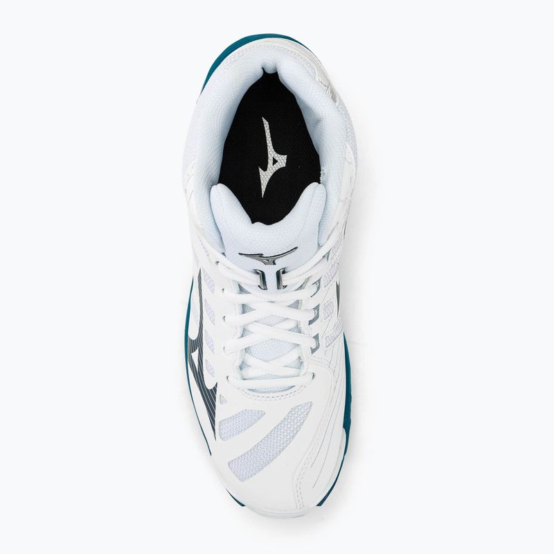 Scarpe da pallavolo da uomo Mizuno Wave Mid Voltage bianco/blu marina/argento 5