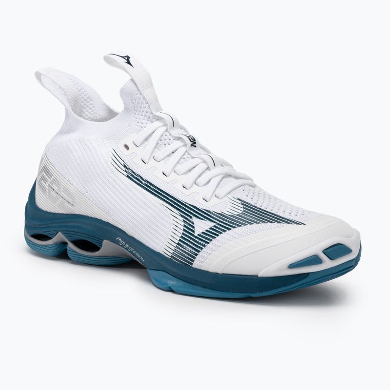 Scarpe da pallavolo da uomo Mizuno Wave Lightning Neo2 bianco/blu marina/argento