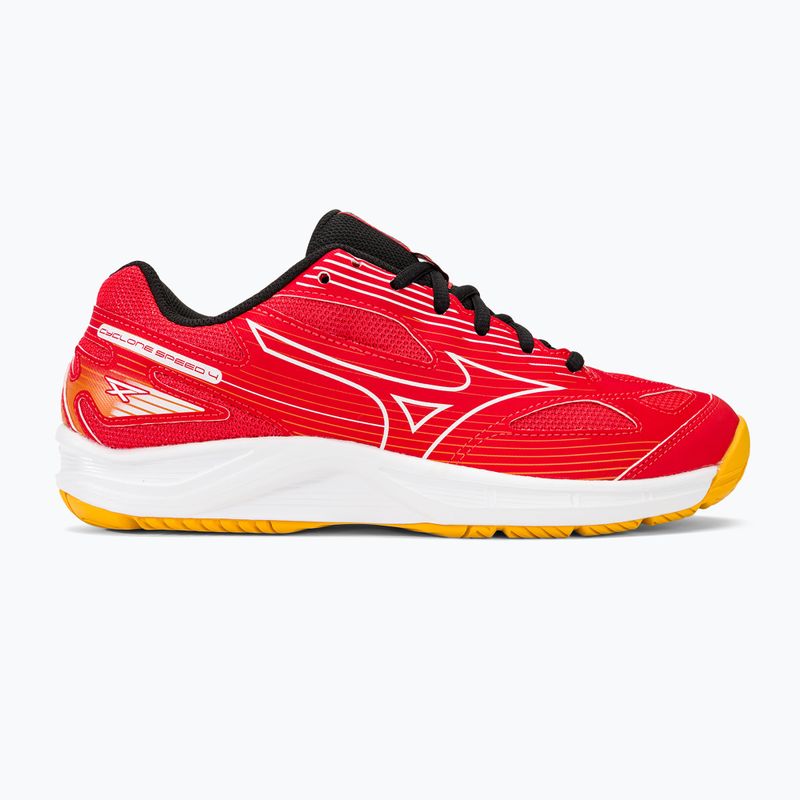 Scarpe da pallavolo da uomo Mizuno Cyclone Speed 4 rosso radioso/bianco/carota 2