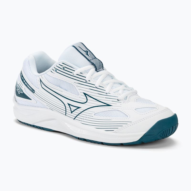 Scarpe da pallavolo da uomo Mizuno Cyclone Speed 4 bianco/blu marina/argento