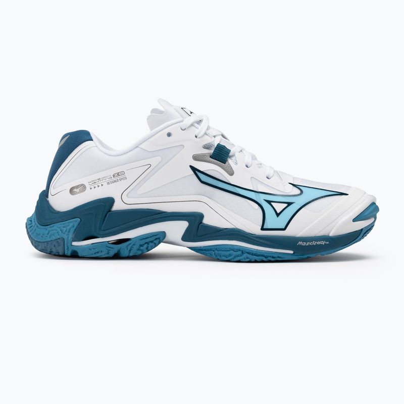 Scarpe da pallavolo da uomo Mizuno Wave Lightning Z8 bianco/blu marina/argento 2