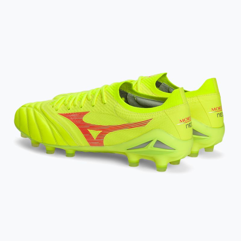 Scarpe da calcio Mizuno Morelia Neo IV Β Elite MD giallo sicurezza/fuoco corallo 2/argento galassia da uomo 4