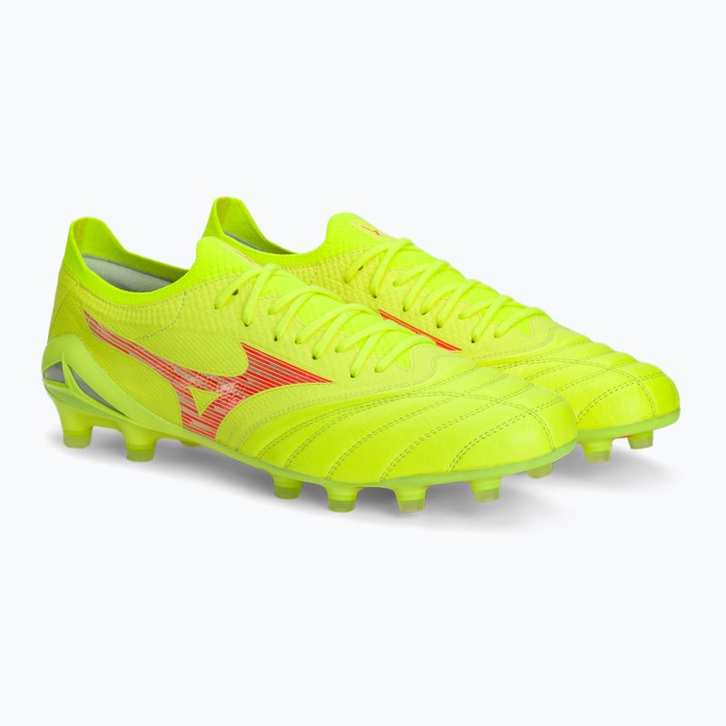Scarpe da calcio Mizuno Morelia Neo IV Β Elite MD giallo sicurezza/fuoco corallo 2/argento galassia da uomo 5