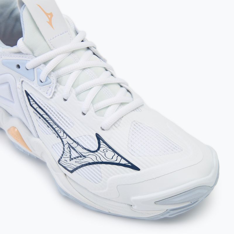 Scarpe da pallavolo donna Mizuno Wave Momentum 3 bianco/marino peonia/pesca parfait 7