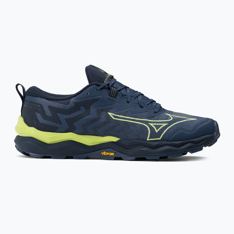 Scarpe da corsa da uomo Mizuno Wave Daichi 8 navy peony/verde brillante/blu scuro 2