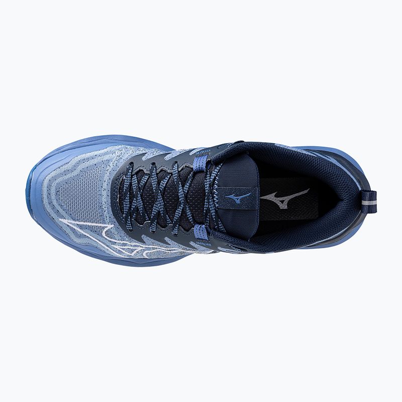 Scarpe da corsa da donna Mizuno Wave Daichi 8 ebbro e fluido/bianco/azzurro 4