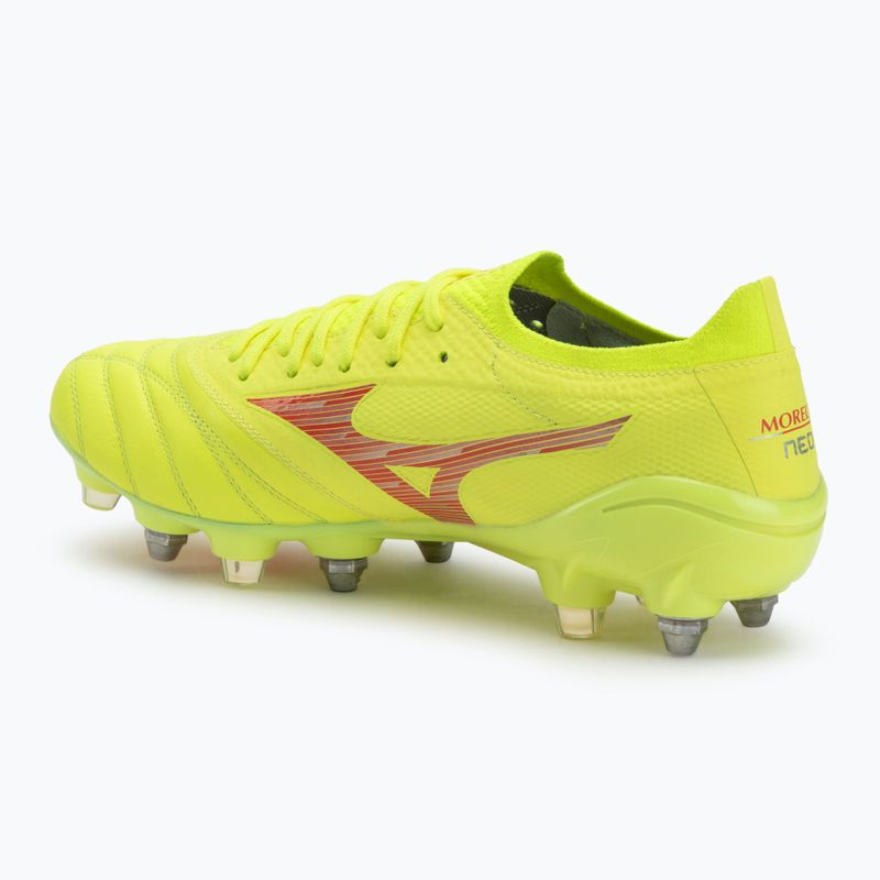 Scarpe da calcio Mizuno Morelia Neo IV β Elite MIX giallo sicurezza/fiery coral 2/giallo sicurezza uomo 3