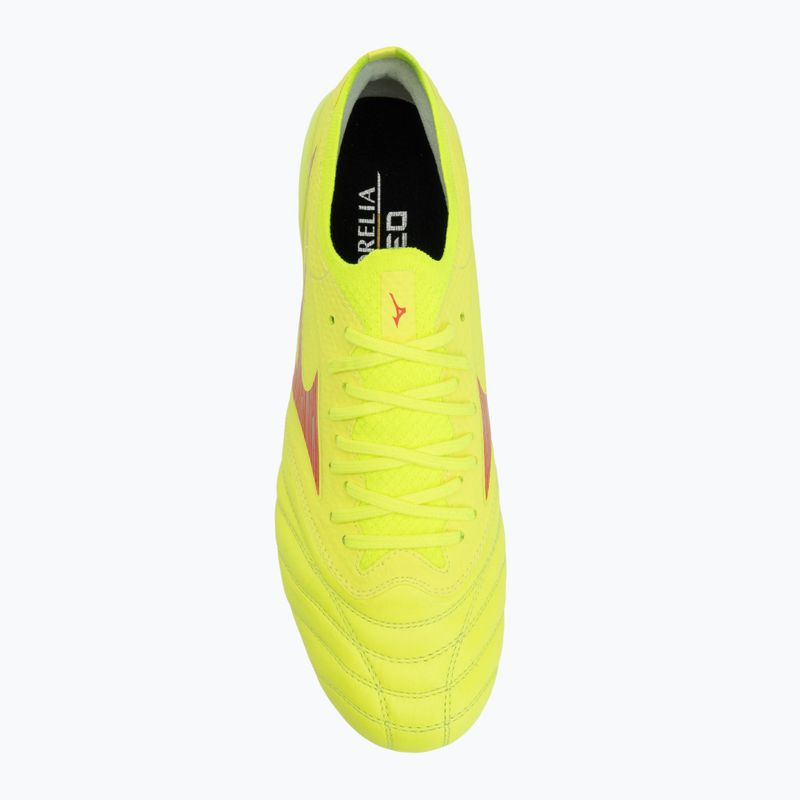 Scarpe da calcio Mizuno Morelia Neo IV β Elite MIX giallo sicurezza/fiery coral 2/giallo sicurezza uomo 5