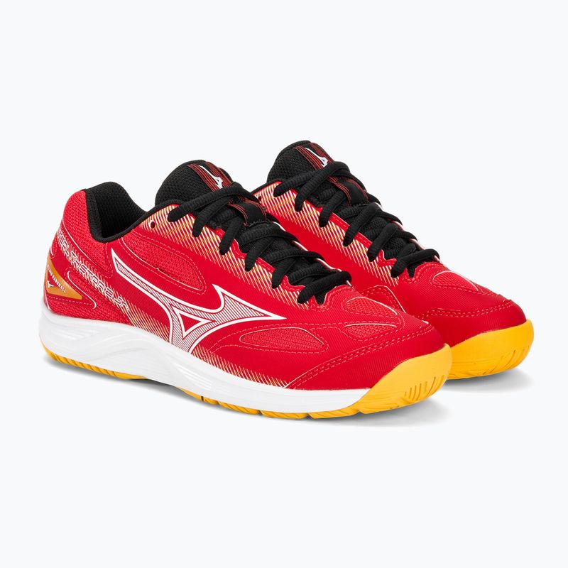 Scarpe da pallamano Mizuno Stealth Star 2 Jr per bambini rosso radioso/bianco/carota 4