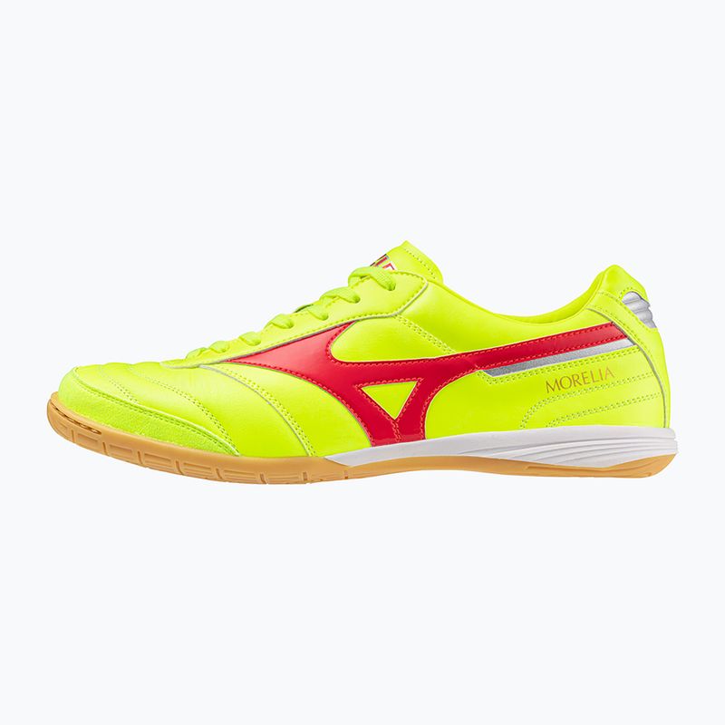 Mizuno Morelia Sala Elite IN giallo sicurezza/fuoco corallo 2/argento galassia scarpe da calcio uomo 3