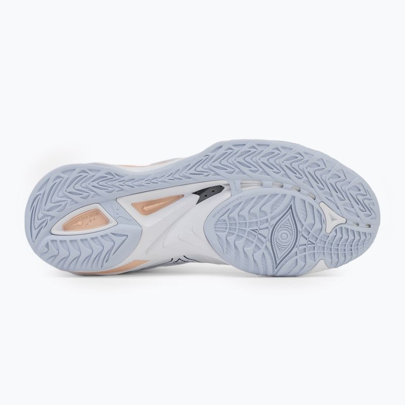 Scarpe da pallamano da donna Mizuno Wave Mirage 5 bianco/navy peonia/pesca parfait 4