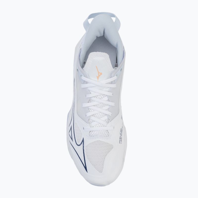 Scarpe da pallamano da donna Mizuno Wave Mirage 5 bianco/navy peonia/pesca parfait 5