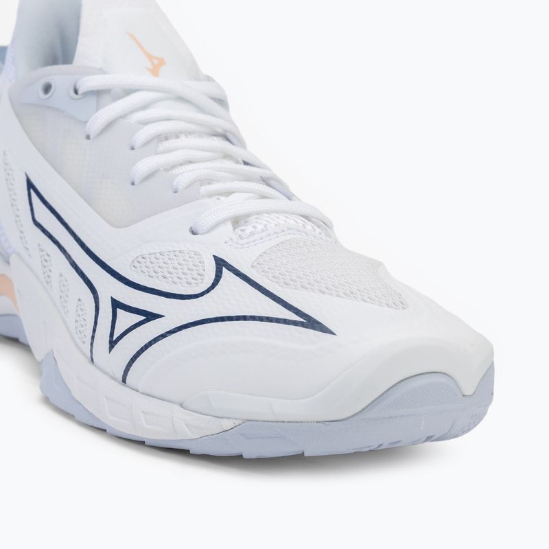 Scarpe da pallamano da donna Mizuno Wave Mirage 5 bianco/navy peonia/pesca parfait 7