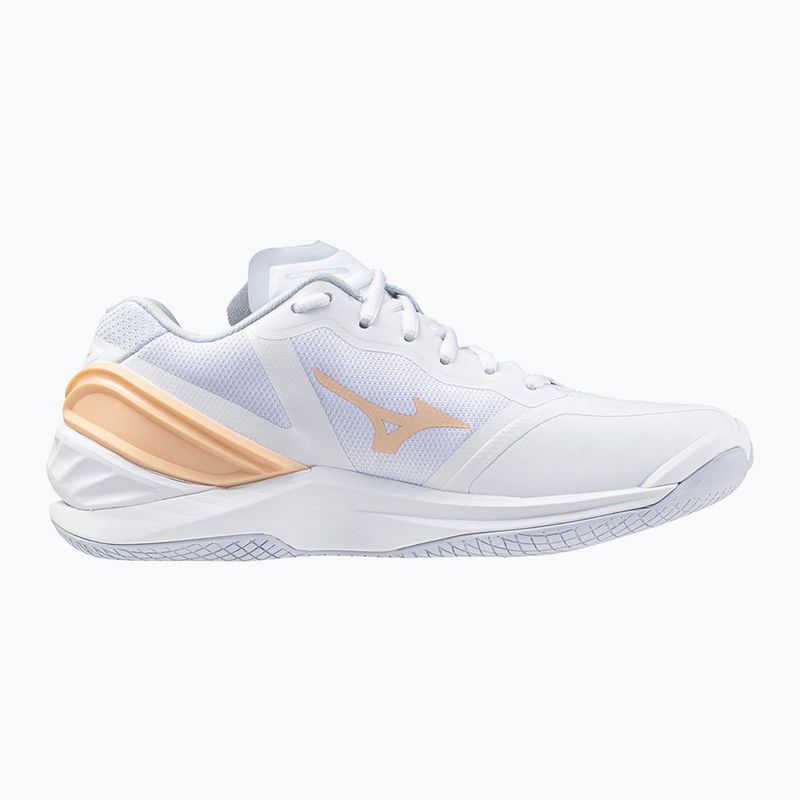 Scarpe da pallamano da donna Mizuno Wave Stealth Neo bianco/navy peonia/pesca parfait 2